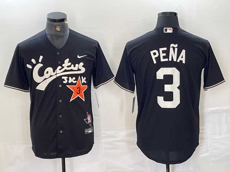 Men's Houston Astros #3 Jeremy Pena Black Cactus Jack Vapor Premier Stitched Baseball Jersey,We sell and wholesale Men's Houston Astros #3 Jeremy Pena Black Cactus Jack Vapor Premier Stitched Baseball Jersey on line form chian!